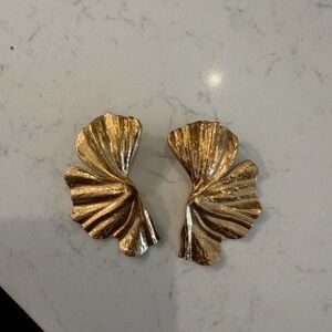 Zara Gold Textured Earrings